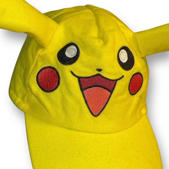 Pokemon Pikachu Youth Baseball Hat Cap Kid Hat 3D Face Ear Child Boy Girl Yellow - Picture 4 of 11
